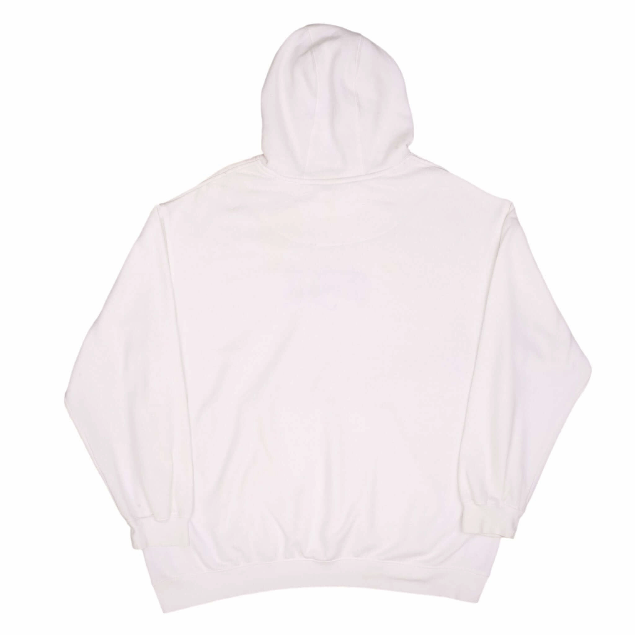 VINTAGE NIKE SPELLOUT CENTER SWOOSH WHITE HOODIE SWEATSHIRT 2000S SIZE XL