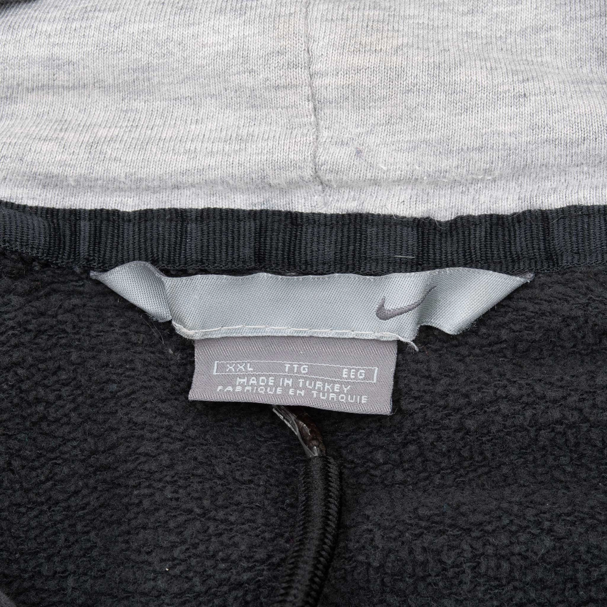 VINTAGE NIKE SPELLOUT DARK GREY HOODIE SWEATSHIRT 2000S SIZE 2XL