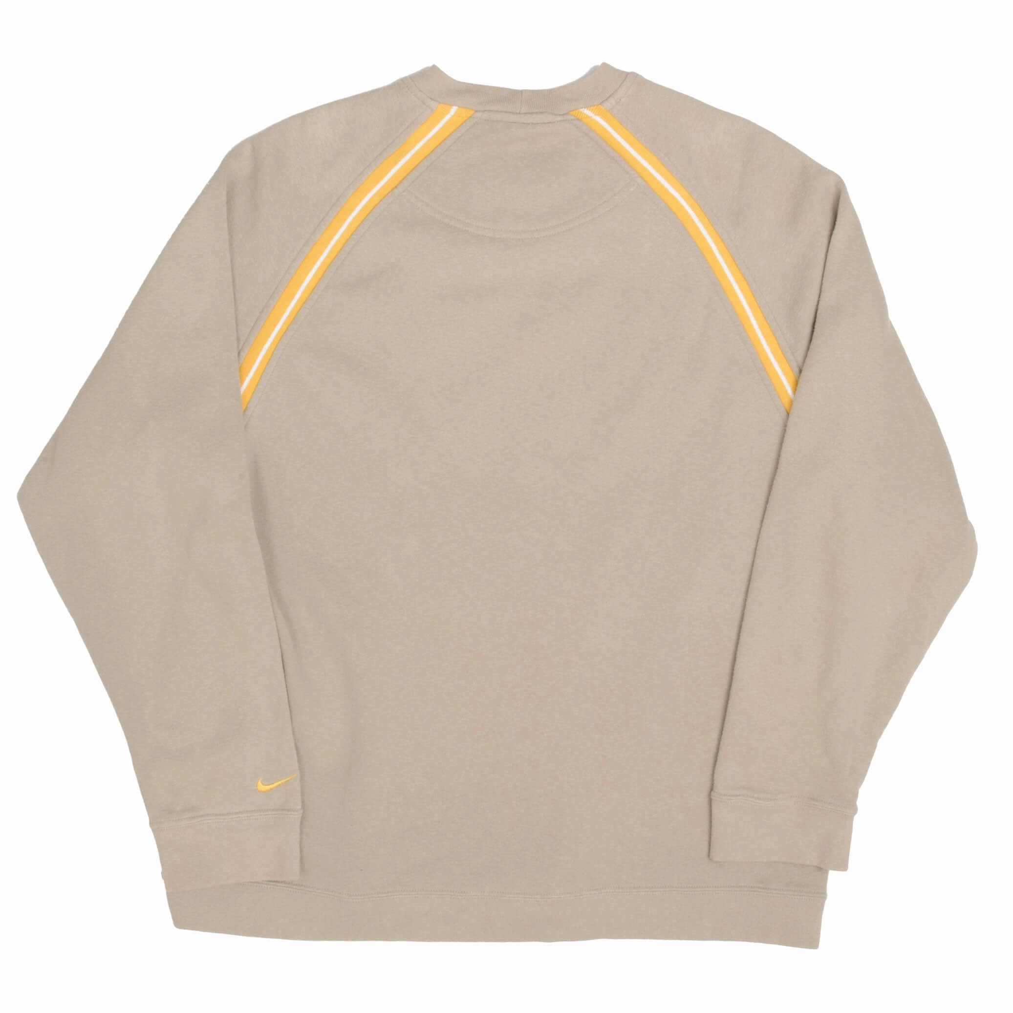 VINTAGE NIKE SPELLOUT SWOOSH BEIGE SWEATSHIRT 1990S SIZE MEDIUM