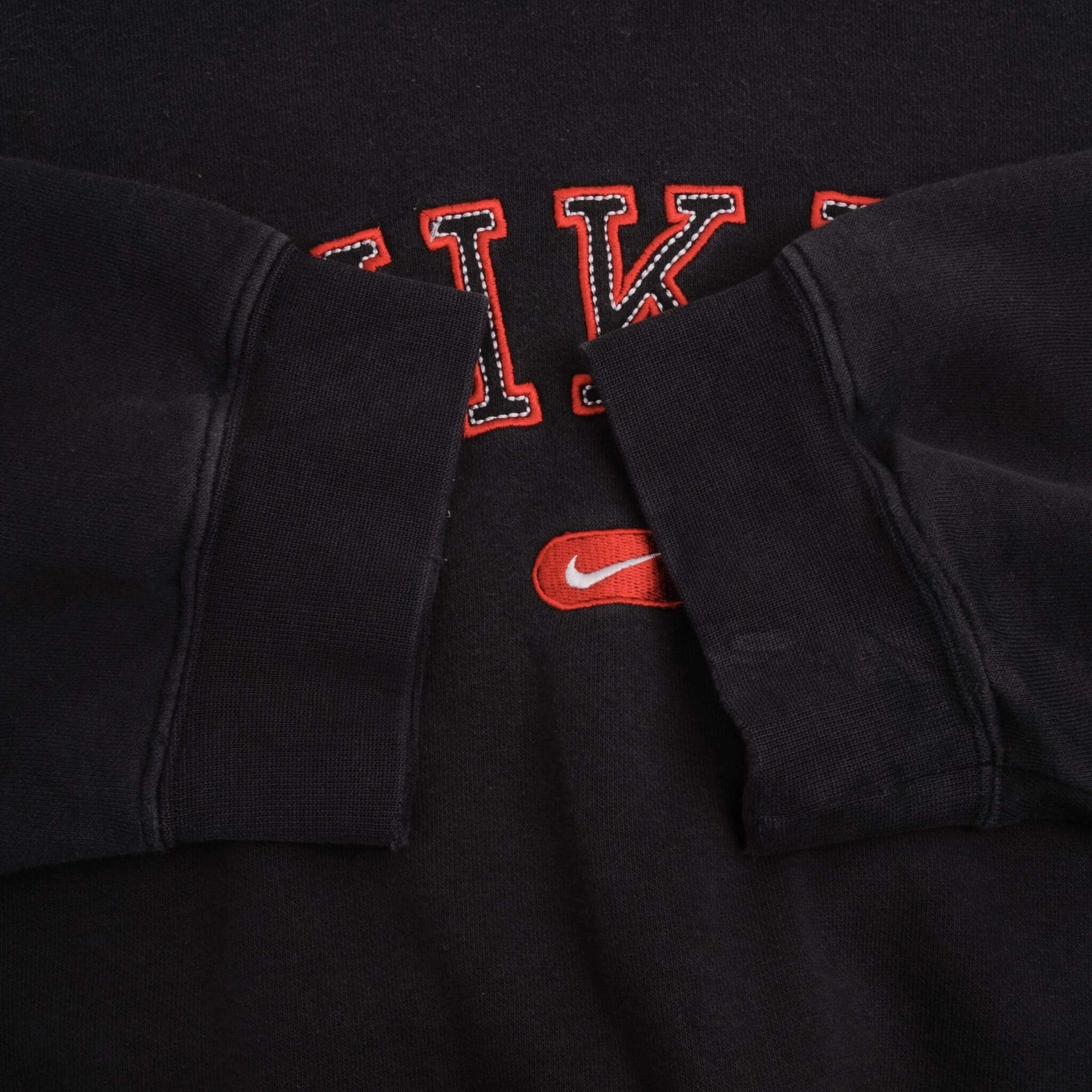 VINTAGE NIKE SPELLOUT SWOOSH BLACK HOODIE SWEATSHIRT 2000S SIZE 2XL