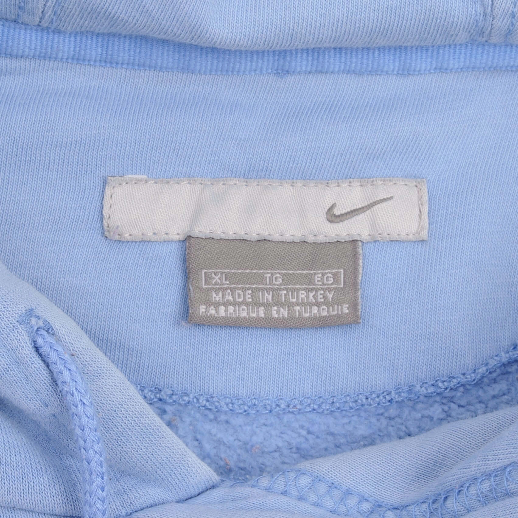 VINTAGE NIKE SPELLOUT SWOOSH BLUE HOODIE SWEATSHIRT 2000S SIZE XL
