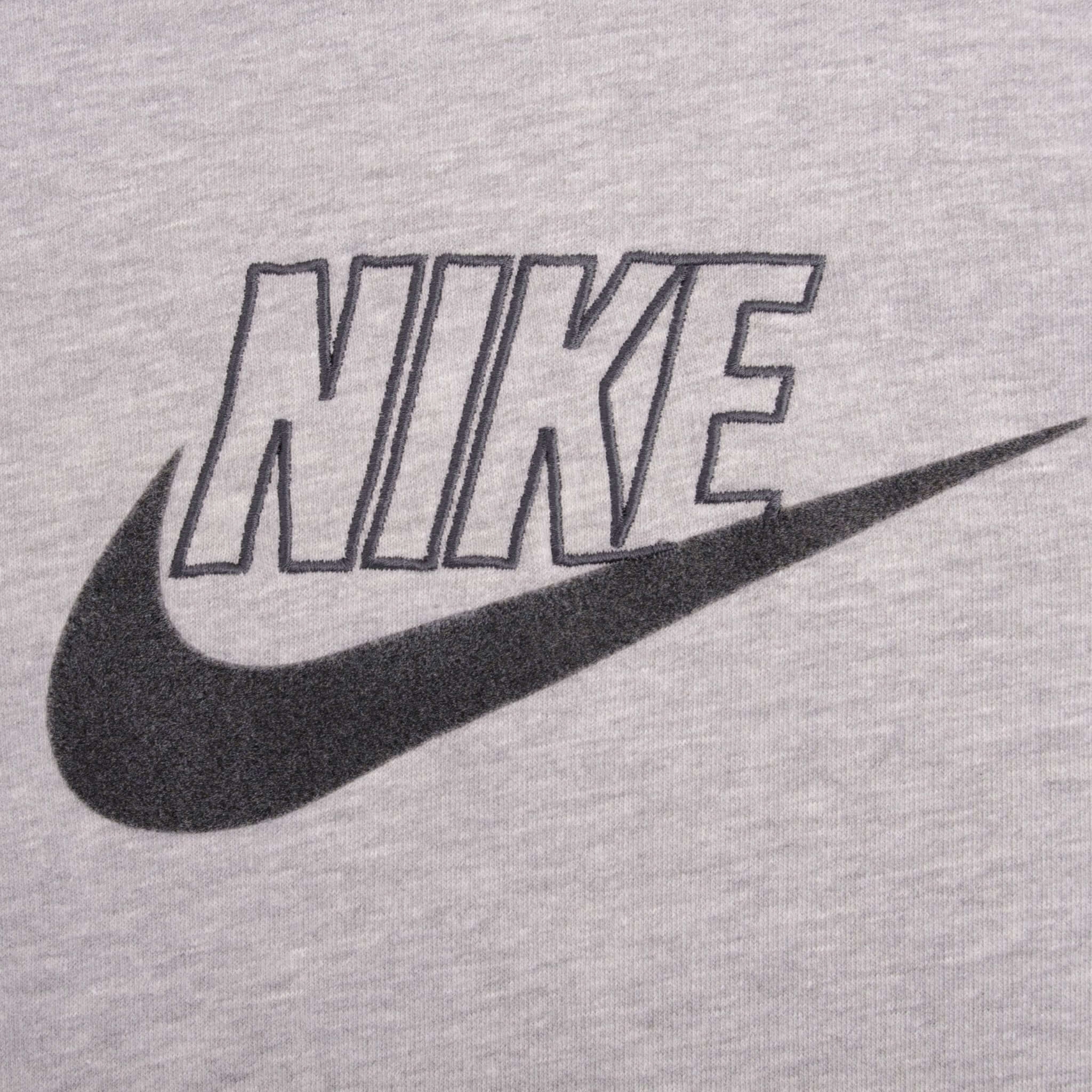 VINTAGE NIKE SPELLOUT SWOOSH GRAY HOODIE SWEATSHIRT 2000S SIZE LARGE