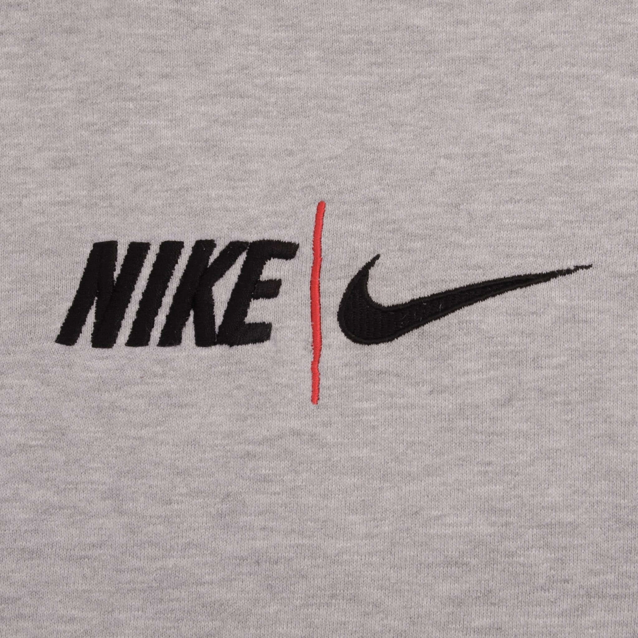 VINTAGE NIKE SPELLOUT SWOOSH GRAY SWEATSHIRT 1990S SIZE 2XL