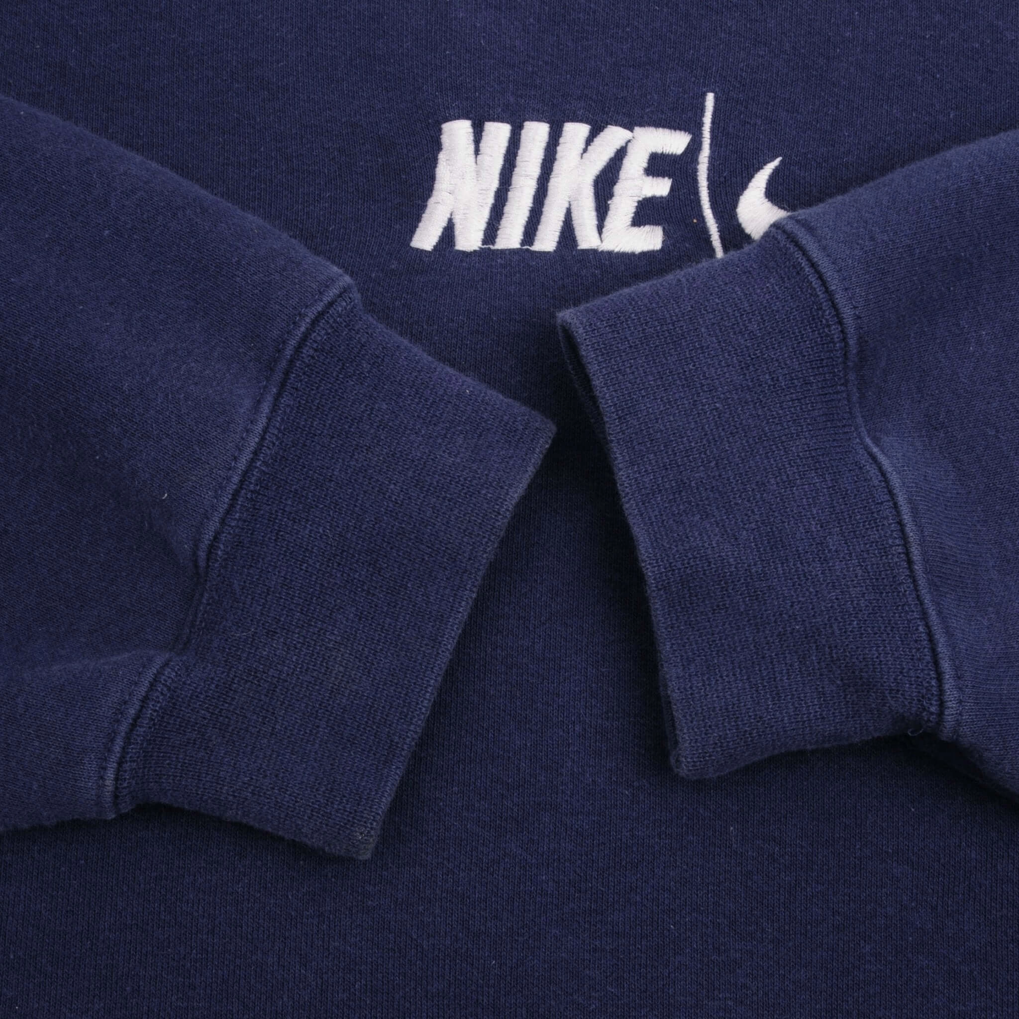 VINTAGE NIKE SPELLOUT SWOOSH NAVY BLUE SWEATSHIRT 1990S SIZE 2XL