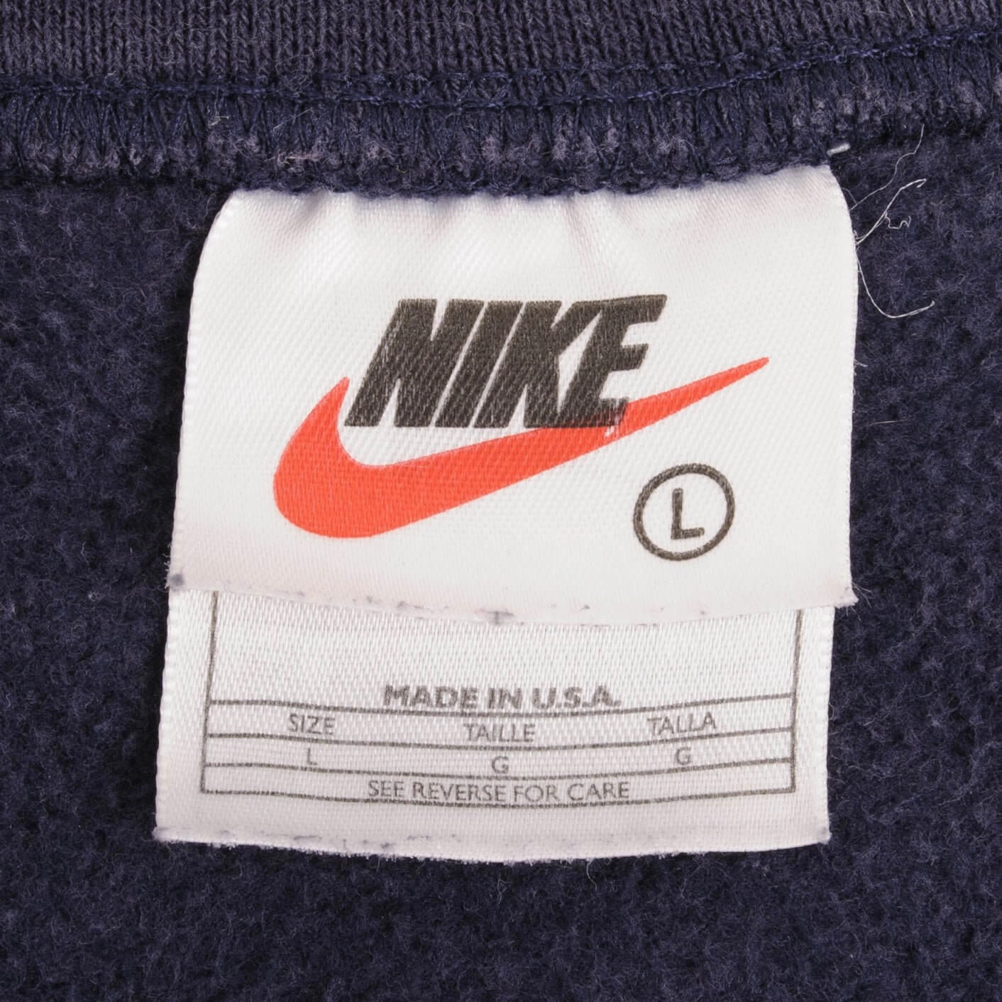 VINTAGE NIKE SPELLOUT SWOOSH SWEATSHIRT 1990S SIZE LARGE MADE IN USA