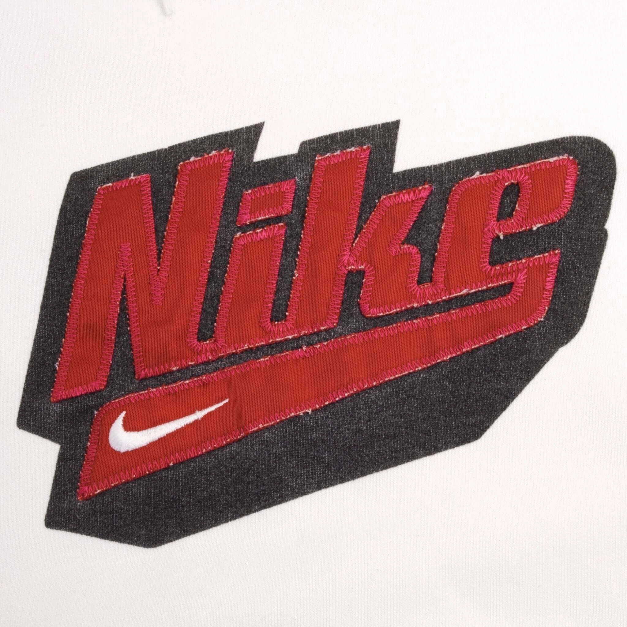 VINTAGE NIKE SPELLOUT SWOOSH WHITE HOODIE SWEATSHIRT 2000S SIZE XL