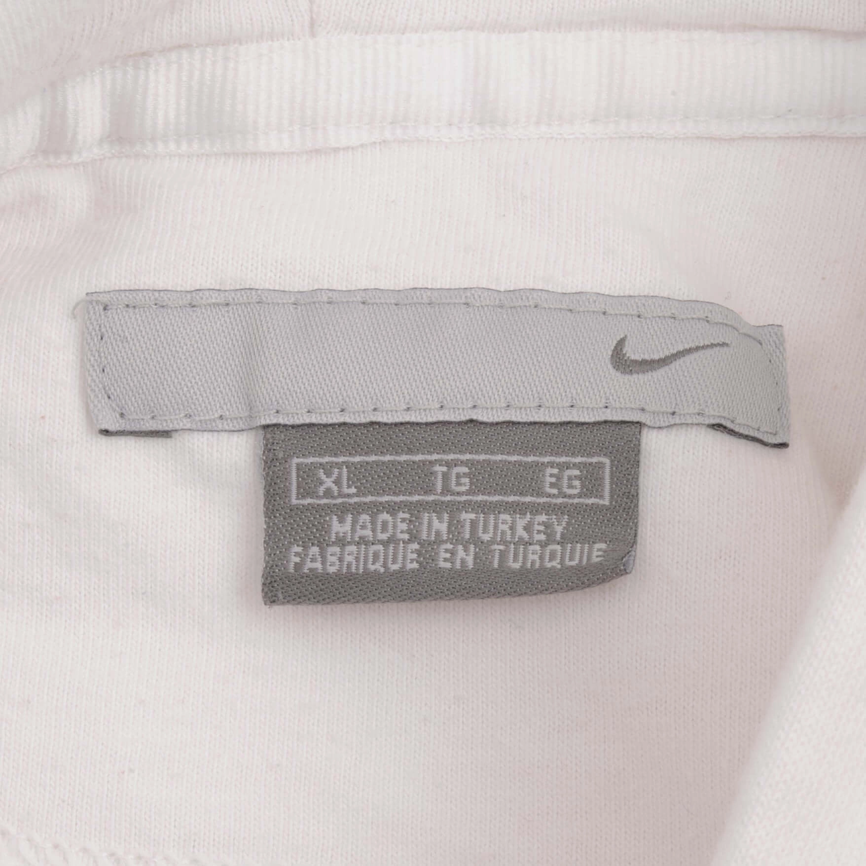 VINTAGE NIKE SPELLOUT SWOOSH WHITE HOODIE SWEATSHIRT 2000S SIZE XL