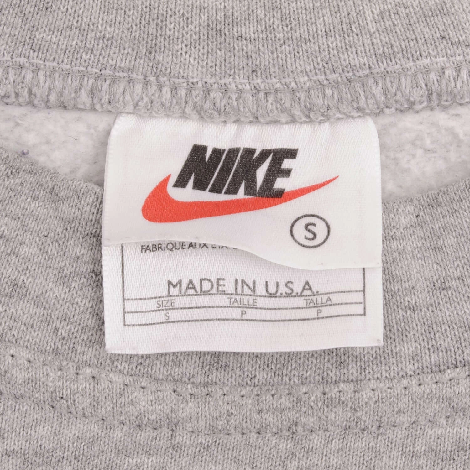 VINTAGE NIKE SWOOSH GREY SWEATSHIRT 1990S SIZE SMALL MADE IN USA