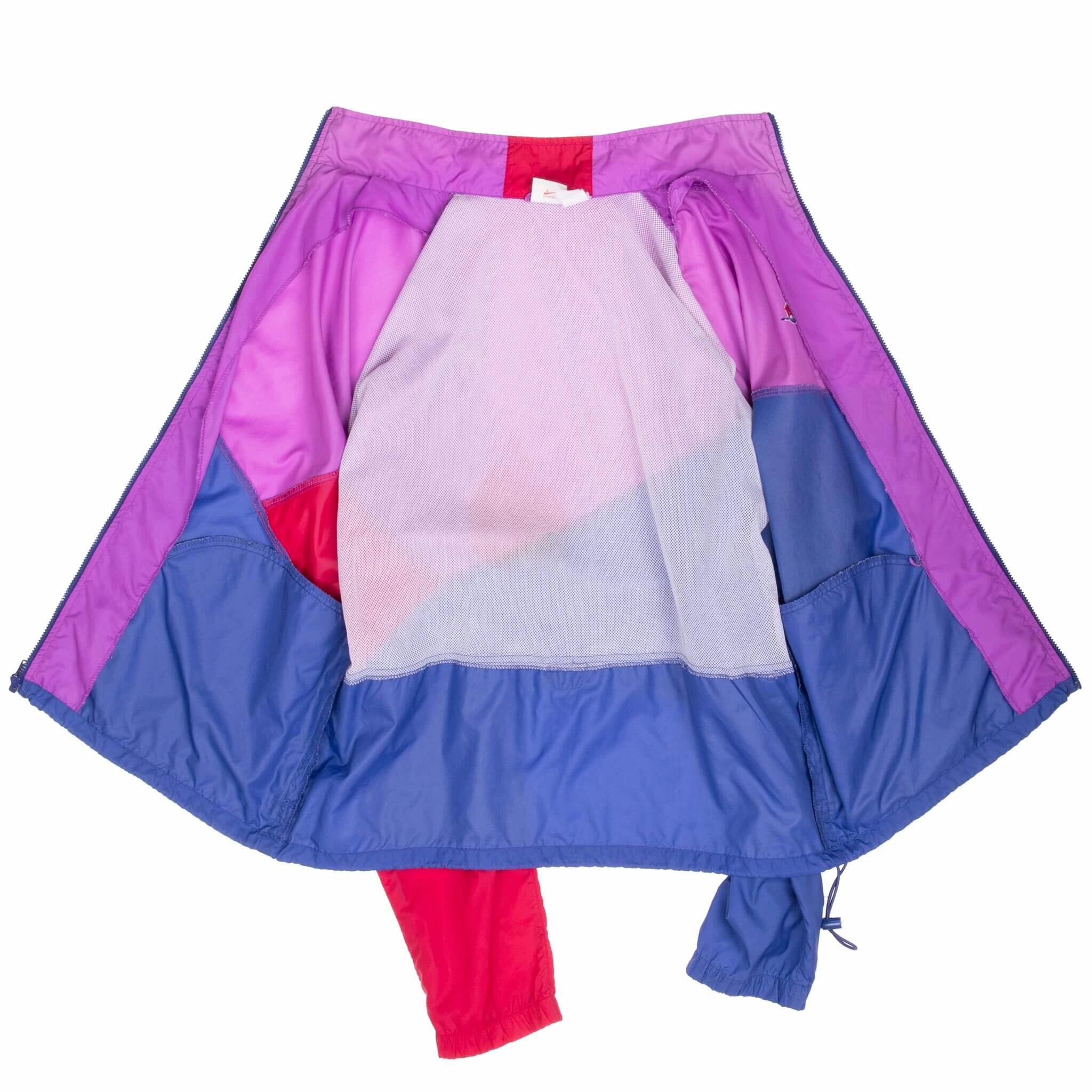 VINTAGE NIKE SWOOSH NEON WINDBREAKER JACKET LATE 1980S LARGE