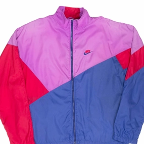 VINTAGE NIKE SWOOSH NEON WINDBREAKER JACKET LATE 1980S LARGE