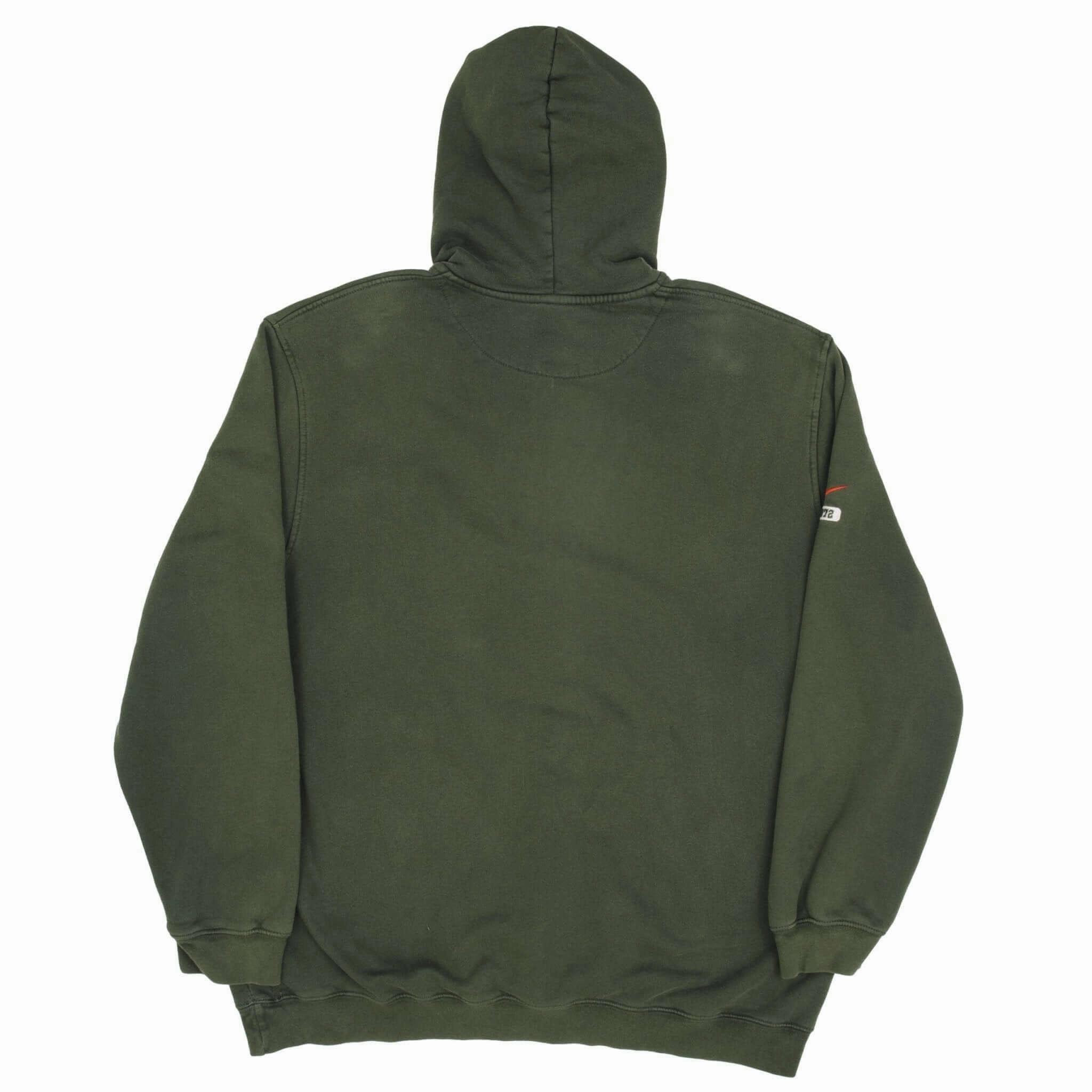 VINTAGE NIKE SWOOSH SPELLOUT GREEN QUARTER ZIP HOODIE SWEATSHIRT 2000S 2XL