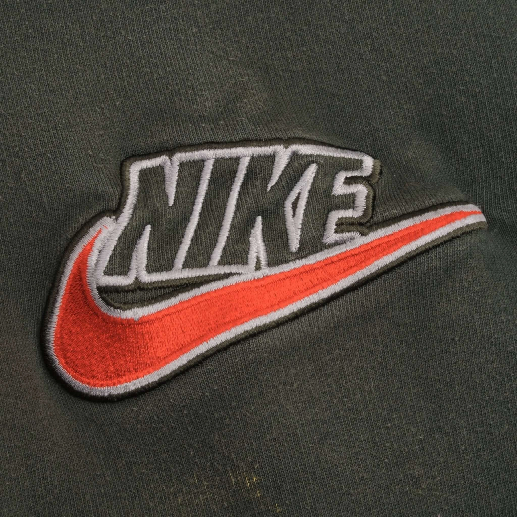 VINTAGE NIKE SWOOSH SPELLOUT GREEN QUARTER ZIP HOODIE SWEATSHIRT 2000S 2XL