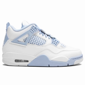 Women's Air Jordan 4 Retro 'Aluminum' - White/Aluminum/Blue Tint/Oil Green