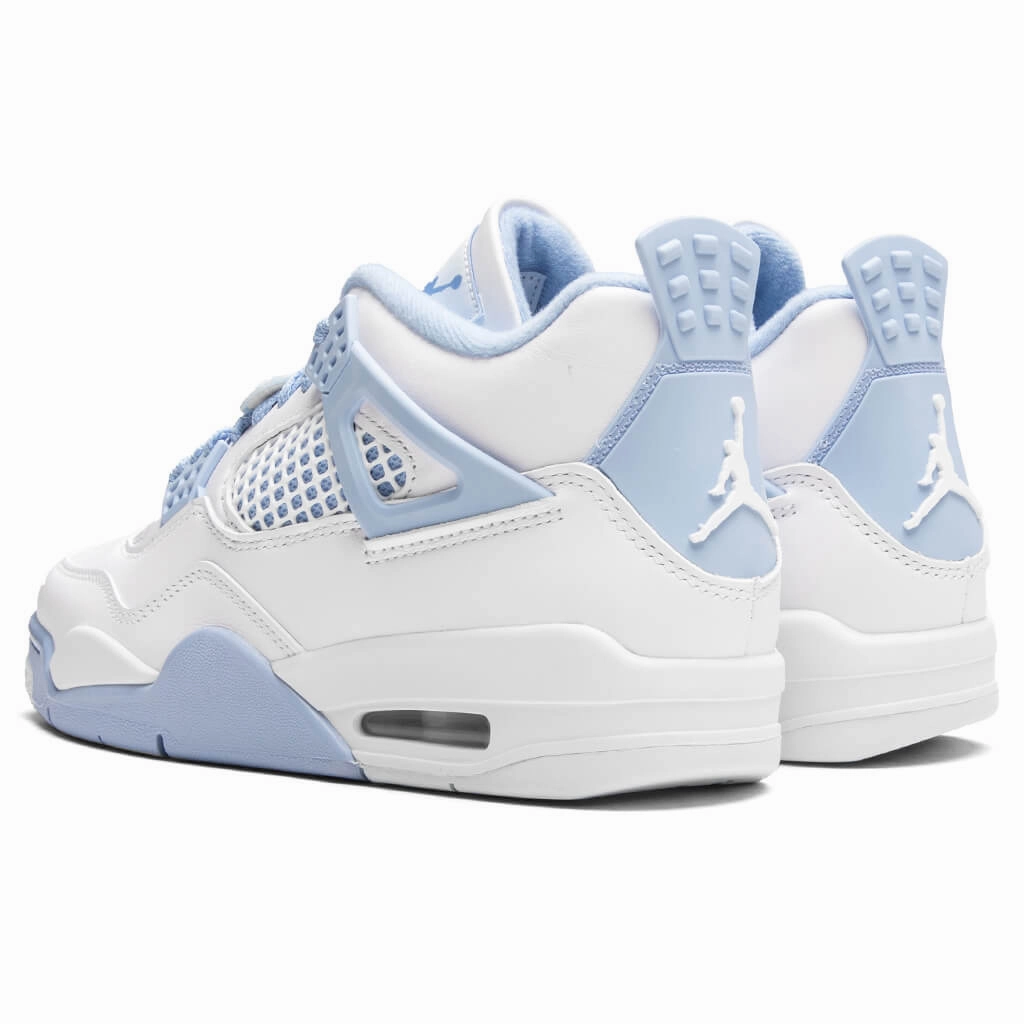 Women's Air Jordan 4 Retro 'Aluminum' - White/Aluminum/Blue Tint/Oil Green